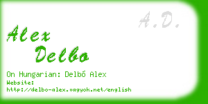 alex delbo business card